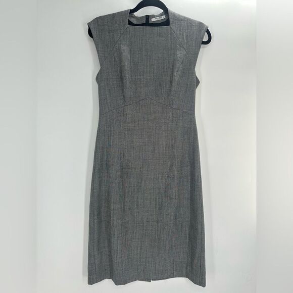 MM Lafleur Grey Sheath Dress High Neck Size 6 - Picture 1 of 8